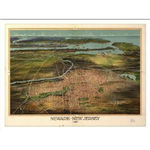  Historic Newark. New Jersey, c. 1916 (M) Panoramic Map 