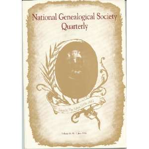  NATIONAL GENEALOGICAL SOCIETY QUARTERLY   JUNE 1998   VOL 
