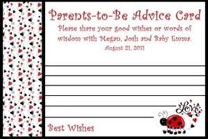 40 Personalized Baby Shower Ladybug Advice Cards  