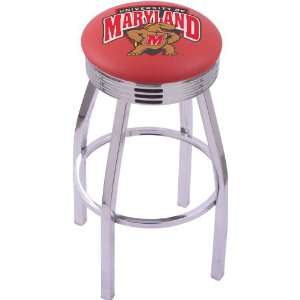 University of Maryland Steel Stool with 2.5 Ribbed Ring Logo Seat 