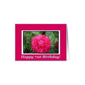  Happy 71st Birthday, Blank Pink flower Card: Toys & Games