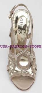 GUESS OPAST SHOES SANDAL HIGH HEEL NATURAL GOLD WOMENS  