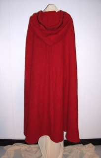 Little Red Riding Hood Heavy Wool Rustic Cape Cloak closure options 