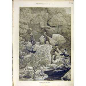 Rob RoyS Cave Loch Lomond Tourists Scotland Print 1873  