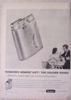 RONSON CIGARETTE POCKET LIGHTER VINTAGE ADS 1954 1955  