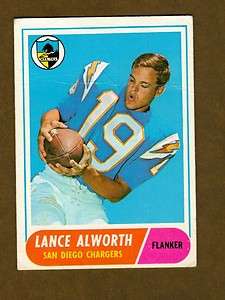 1968 TOPPS #193 LANCE ALWORTH   SAN DIEGO CHARGERS   HOF   VG  