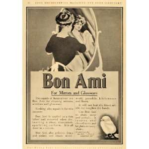  1911 Ad Bon Ami Cleaning Mirrors Glassware Maid   Original 