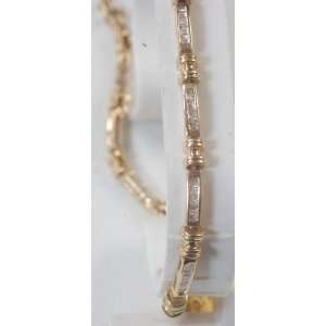  Diamond &14k Yellow Gold Ladies Tennis Bracelet,: Jewelry