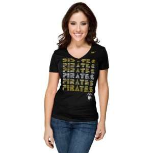 Pittsburgh Pirates Womens Nike Black Cooperstown Ole Faithful V Neck 