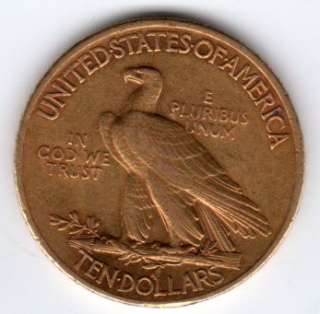 1908 $10 Indian Head Gold Eagle .4837oz Bullion AGW Lot 280 NO RESERVE 
