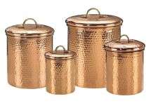 Hammered Copper 4 piece Canister Set  