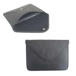 SKQUE Black Envelope Faux Leather Laptop Case  Overstock