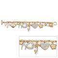 Lillith Star 14k Goldplated FW Pearl and Crystal Charm Bracelet