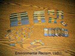 Assortment of 47 Gold Ceramic IC Chips Scrap Gold Recovery  