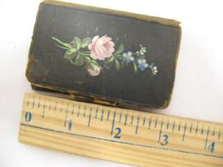 Antique 1800s Miniature Address Book/Notebook/Diary Hand Painted 