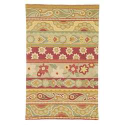 Hand hooked Tuscan Stripe Wool rug (76 x 96)  