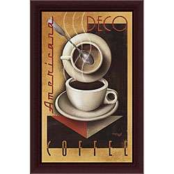 Michael L. Kungl Americana Deco Coffee Framed Canvas Art  Overstock 