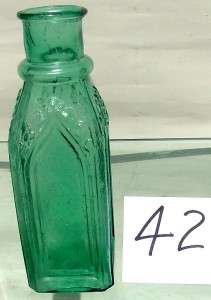 EMERALD GREEN FOUR SIDED CATHEDRAL PICKLE, OPEN PONTIL #42  