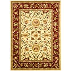 Lyndhurst Collection Majestic Ivory/ Red Rug (4 x 6)  Overstock