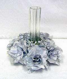   ~ Silver Pewter Mercury ~ Wedding Silk Flowers ~ Centerpieces  