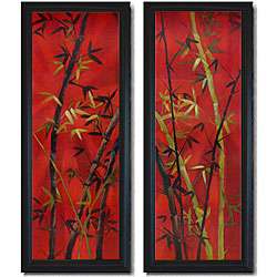 Lun Tse Bamboo Framed Canvas Art Set  Overstock