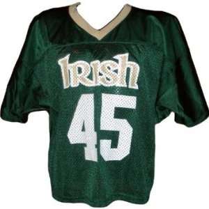  Notre Dame #45 Game Used 2006 07 Green Lacrosse Jersey 