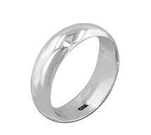 925 Sterling Silver Ring Plain Wedding Band 6 MM   .925 Sterling 
