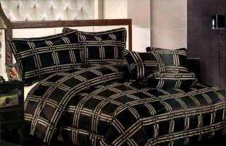 Pc Modern Style Jacquard Comforter Set Queen Black  
