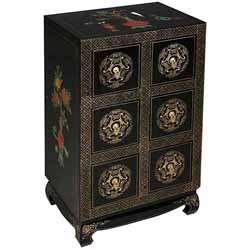 Black Lacquer Chinese Medicine/ Storage Cabinet  