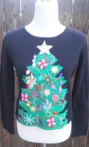 Womens Christmas Sweater Glitzy Tree Size Large NWT  