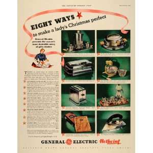 1936 Ad General Electric Hotpoint Mixer Iron Toaster   Original Print 