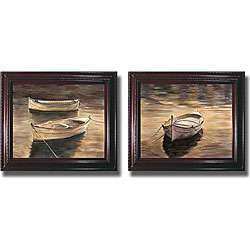 Cheryl Kessler Romano Sienna Boats 2 piece Canvas Art Set 