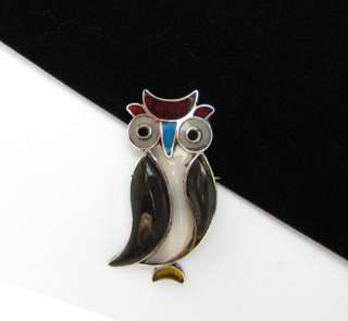 Vtg TAXCO Mexican Sterling Silver Owl Brooch Pin Cute!  