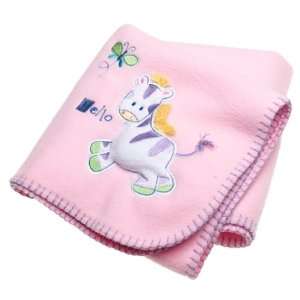  Zebra Squeak Blanket in Pink Baby