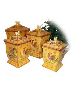 Sunshine Rooster Deluxe 4 piece Canister Set  