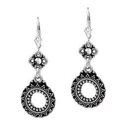 Charming Life Sterling Silver Sun Circle Earrings  Overstock
