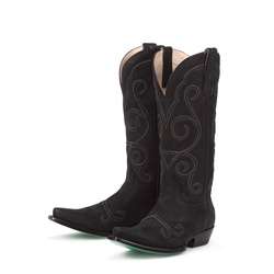 Lane Boots Womens Black Embossed Cowboy Boots  