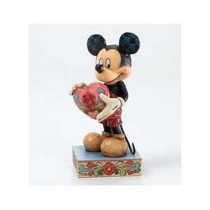 Disney Traditions by Jim Shore Mickey Mouse with Heart Figurine, 4 3/4 