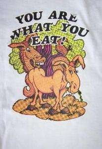 1970S VINTAGE T SHIRT IRON ON *YOU ARE WHAT YOU EAT*  