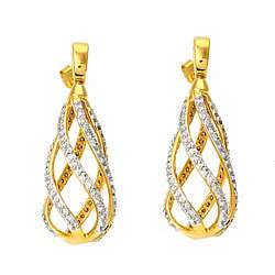 14k Yellow Gold 1ct TDW Diamond Dangle Earrings (H I, I1)  Overstock 