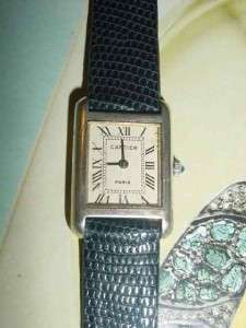 Vintage 1920s CARTIER Paris Sterling Silver TANK watch [rare 