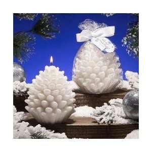  Pine Cone Winter Wonderland Set of 2 Candles 3.3 Tall 