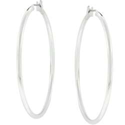 Silvertone 2 inch Hoop Earrings  