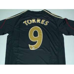  Away Liverpool 09/10 #9 Torres Jersey US Medium M Size 