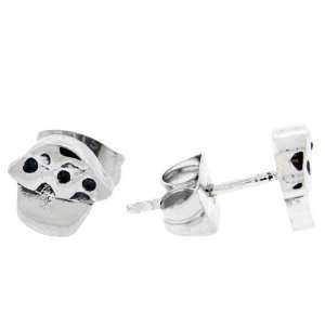  Steel Stud Muffin Ear Studs   Sold as A Pair Jewelry