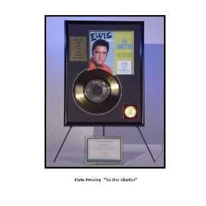 : Elvis Presley 24 Kt Gold Record in The Ghetto   Sports Memorabilia 