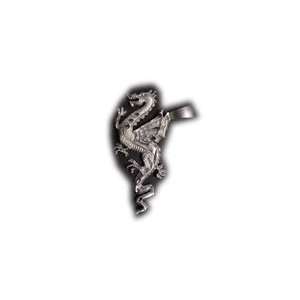  Double Winged Silver 3 Inch Dragon Pendant Everything 