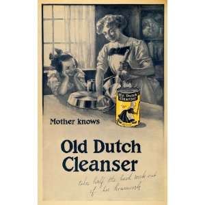   Ad Old Dutch Cleanser Wife Girl Kitchen Shiny Pans   Original Print Ad