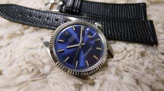 ROLEX OYSTER DATEJUST REF.1601 BLUE DIAL 18K WG / SS RARE INDEX 1972 N 