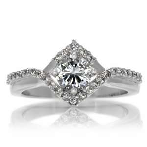   Round Cut Vintage Style Engagement Ring   0.5 Carats Jewelry